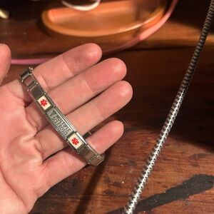 Multiple sclerosis Stainless Steel Bracelet With 20  links . Medical bracelet